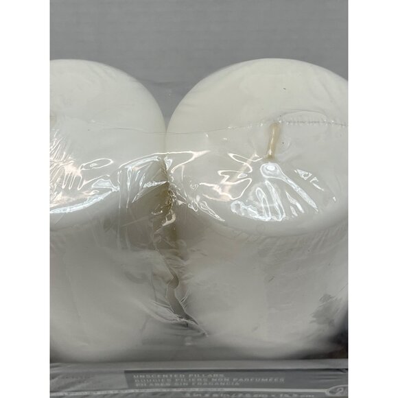 Unscented Pillar Candles By Ashland  3"x6"  White  Party Pack 2-Piece‎ New - Picture 5 of 5